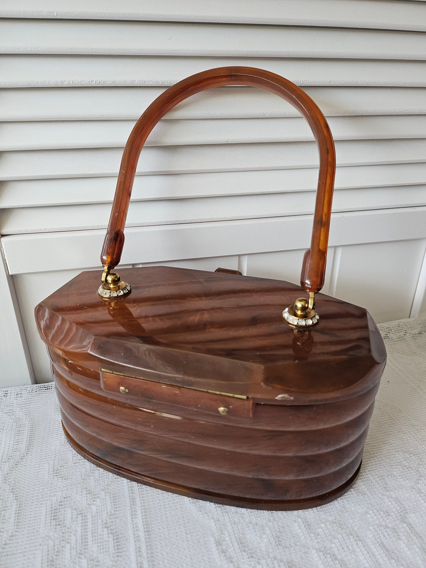 Lucite Amber Handbag