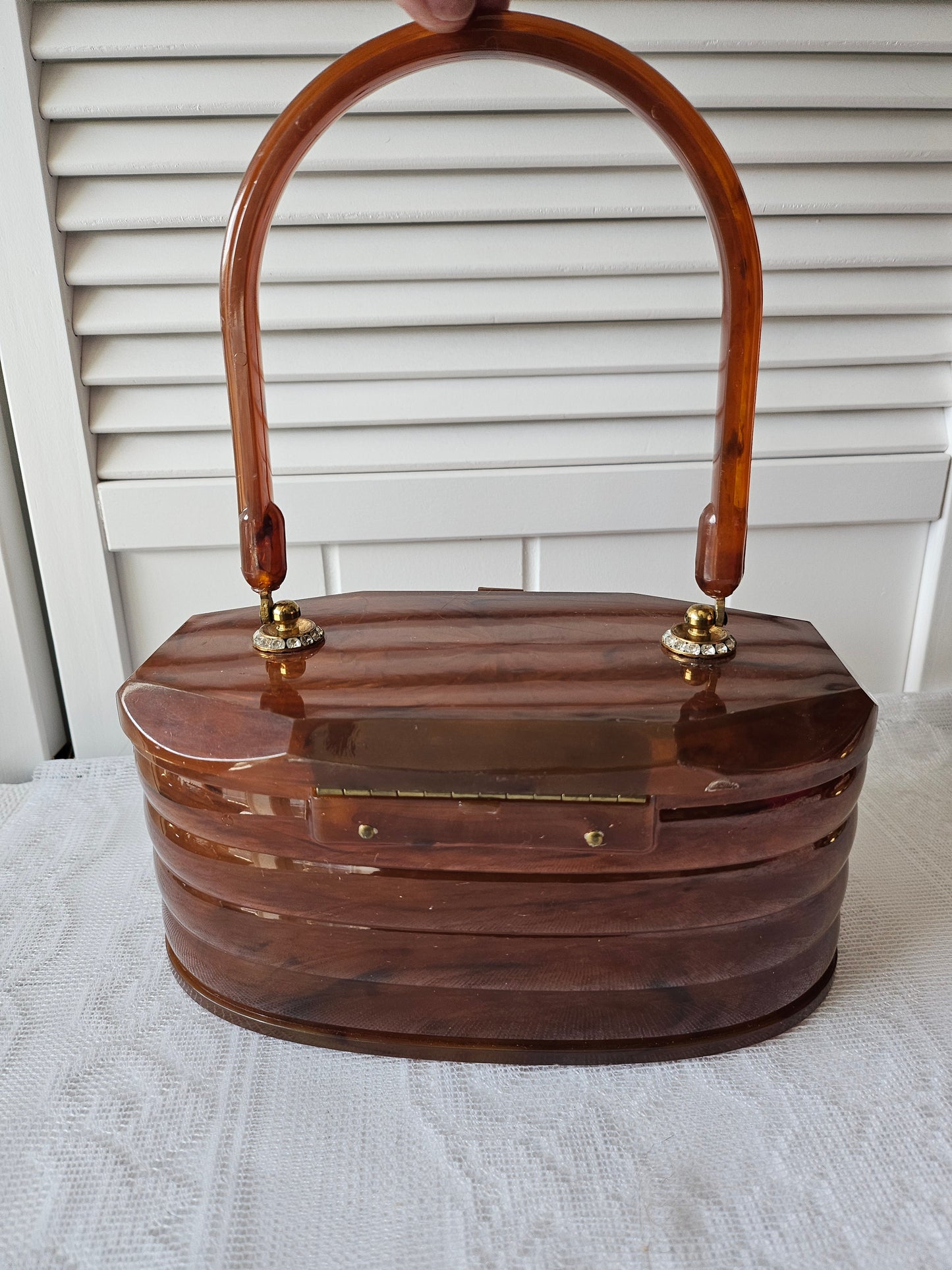 Lucite Amber Handbag