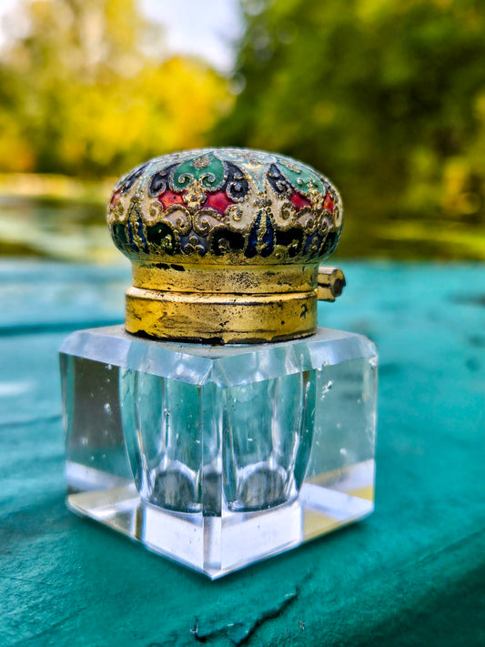 Vintage Cloisonne Inkwell