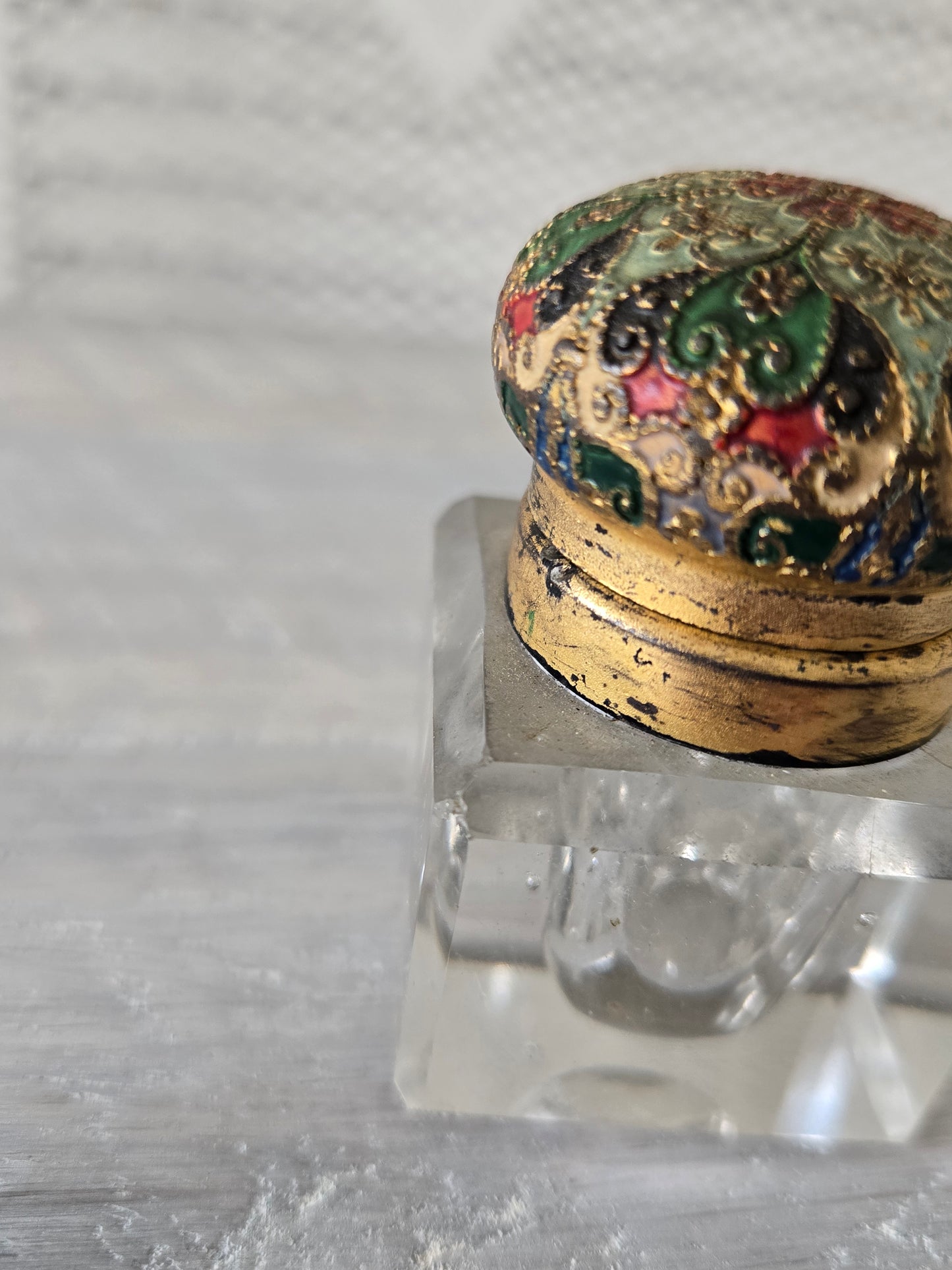 Vintage Cloisonne Inkwell