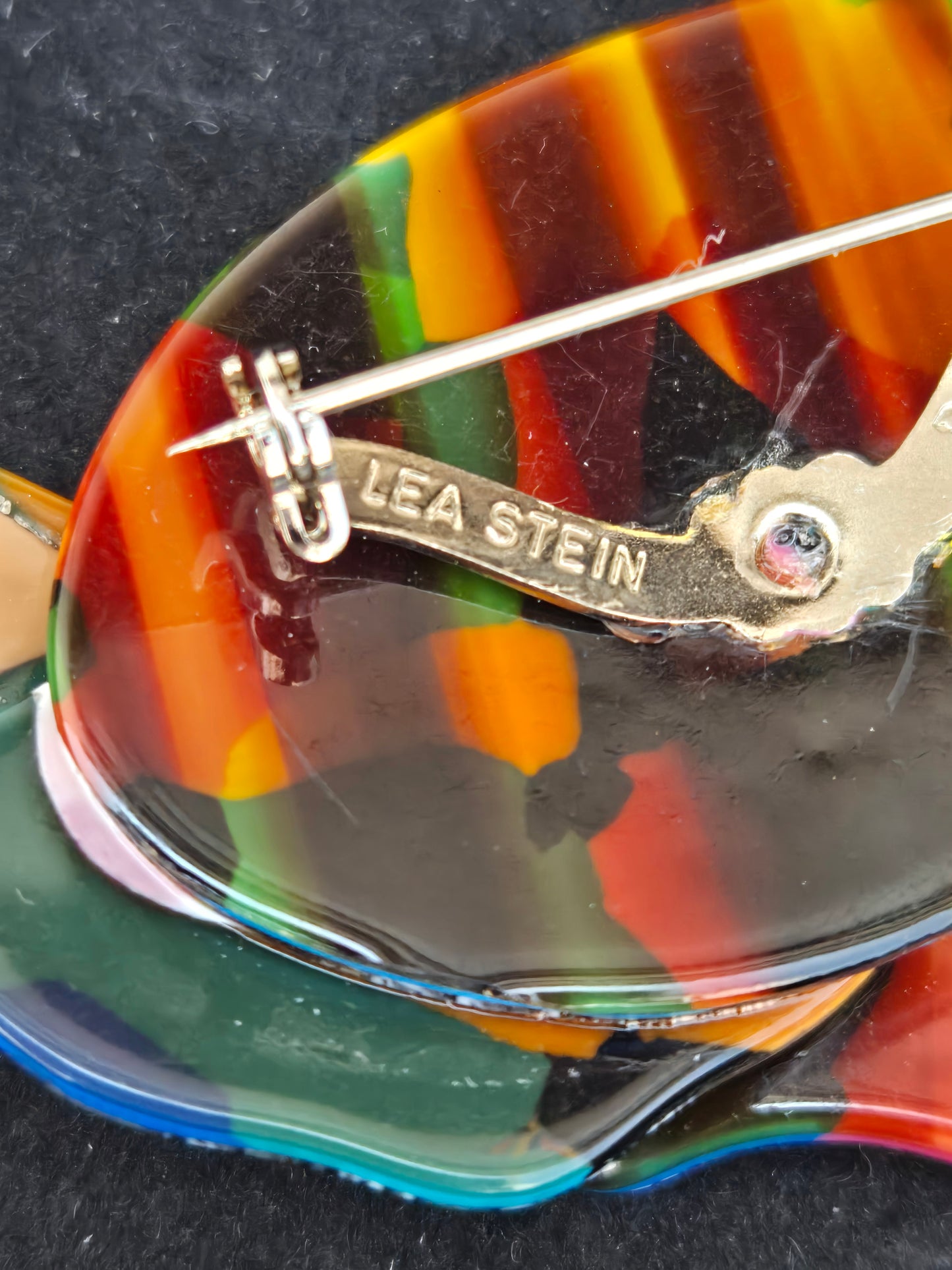 Lea Stein Paris Celluloid Cat Brooch