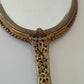 Vintage Brass Filigree Hand Mirror