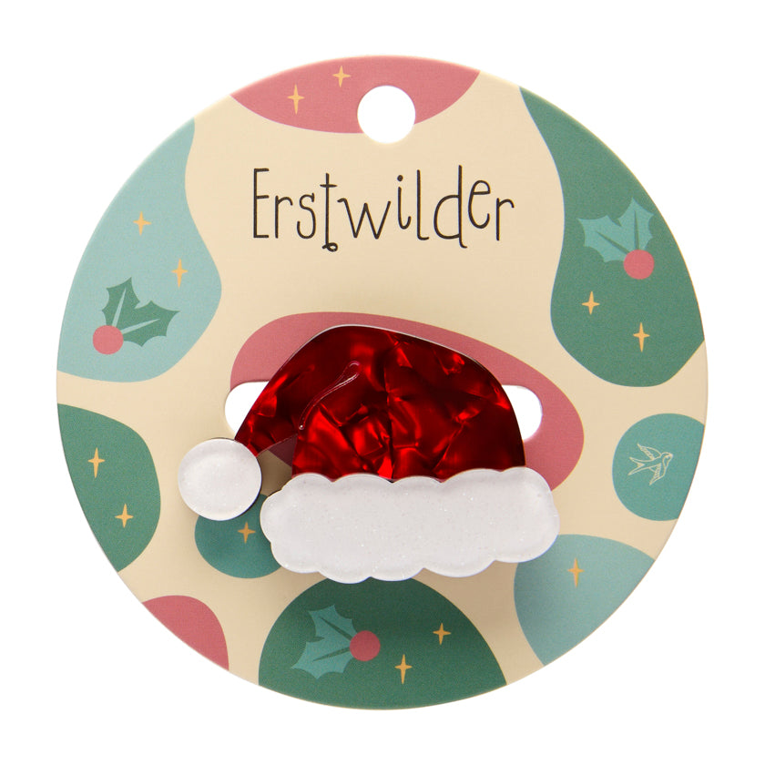 Erstwilder Santa's New Hat Simplified Mini Brooch
