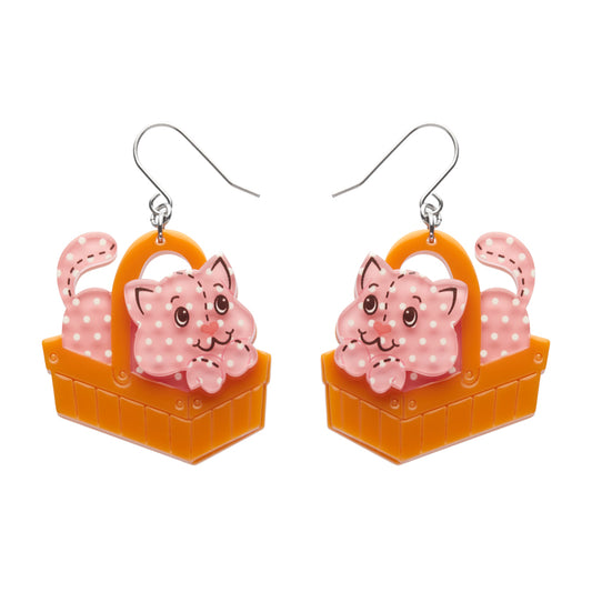 Erstwilder Cozy Custard Cat Drop Earrings