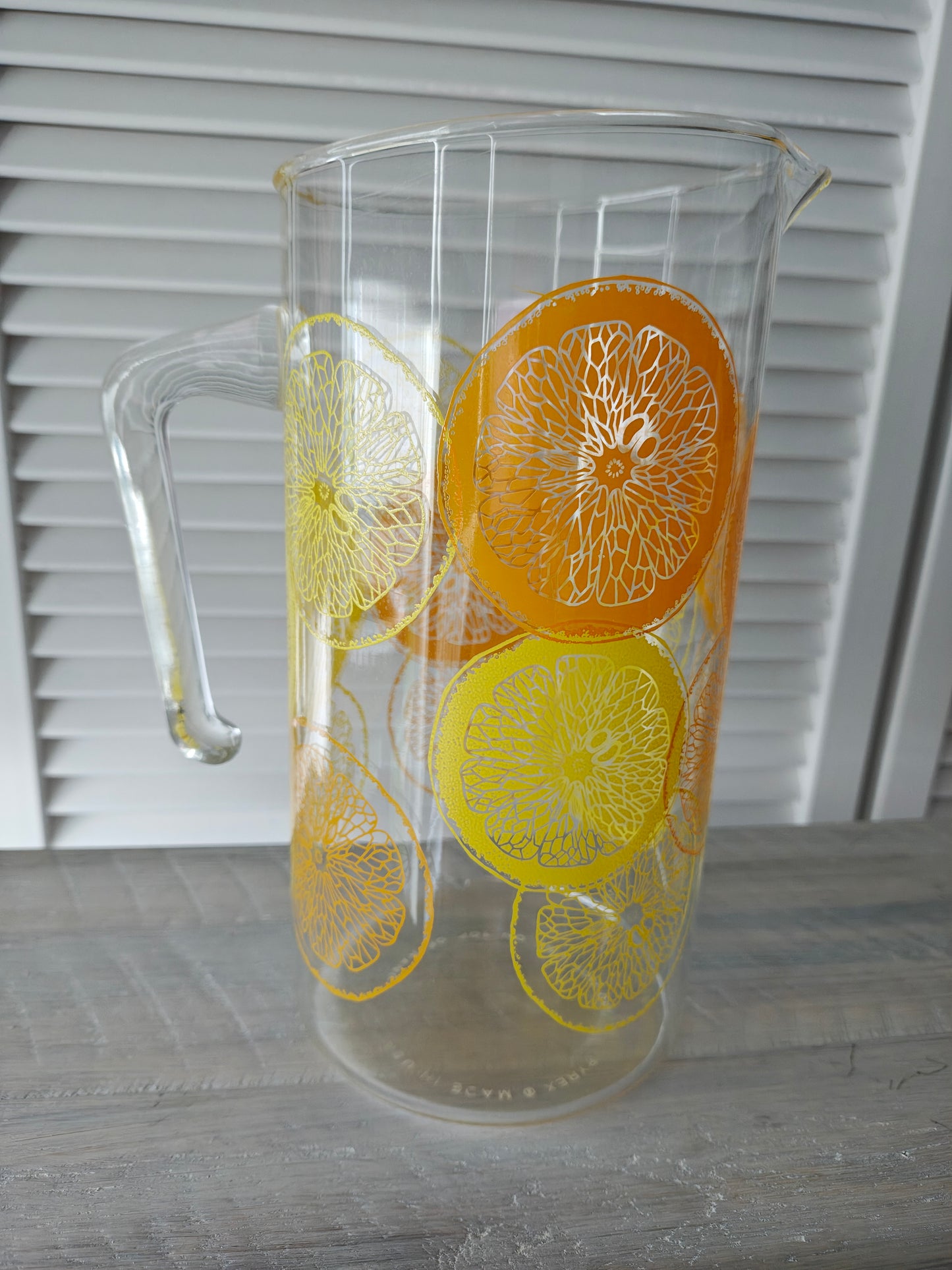 Pyrex Orange Slices Glass Pitcher