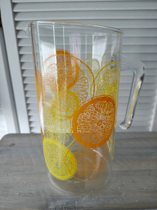 Pyrex Orange Slices Glass Pitcher