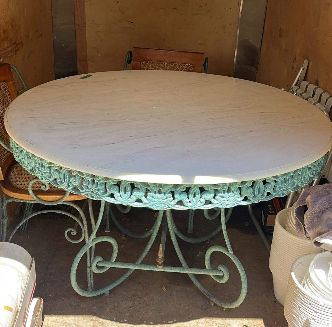 Cast Iron and Marble Top Patio Set - Local pickup in Pembroke, NY