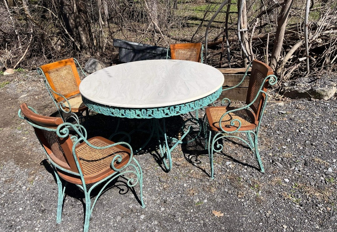 Cast Iron and Marble Top Patio Set - Local pickup in Pembroke, NY