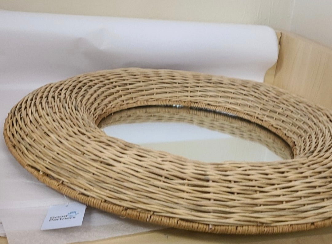 Wicker Round Mirror Hand-woven