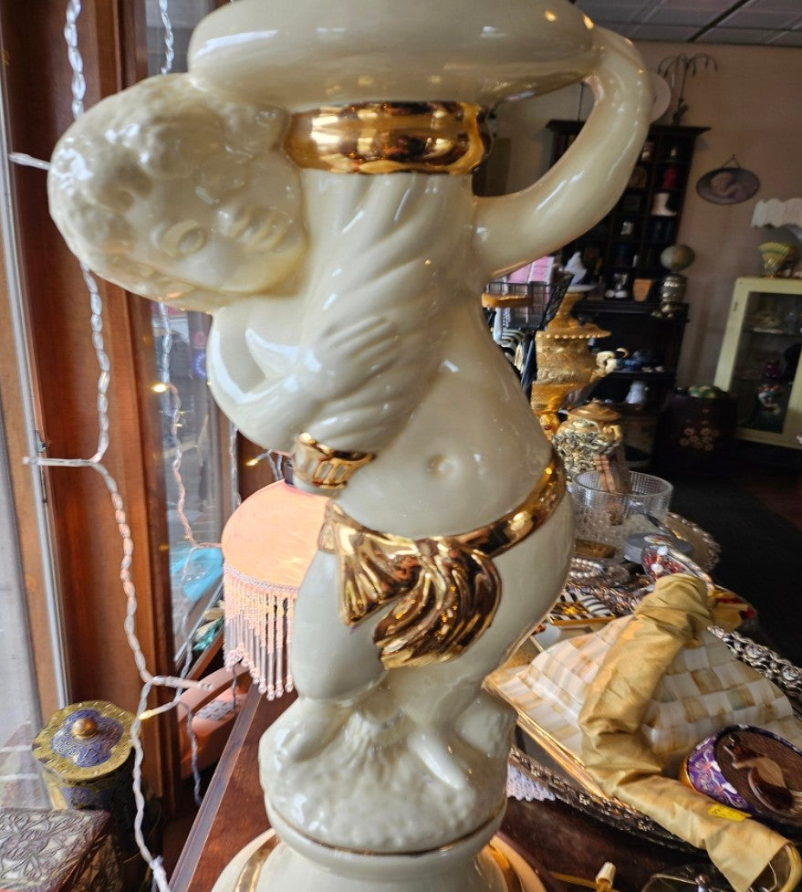 Cherub Porcelain Ceramic Table Lamps
