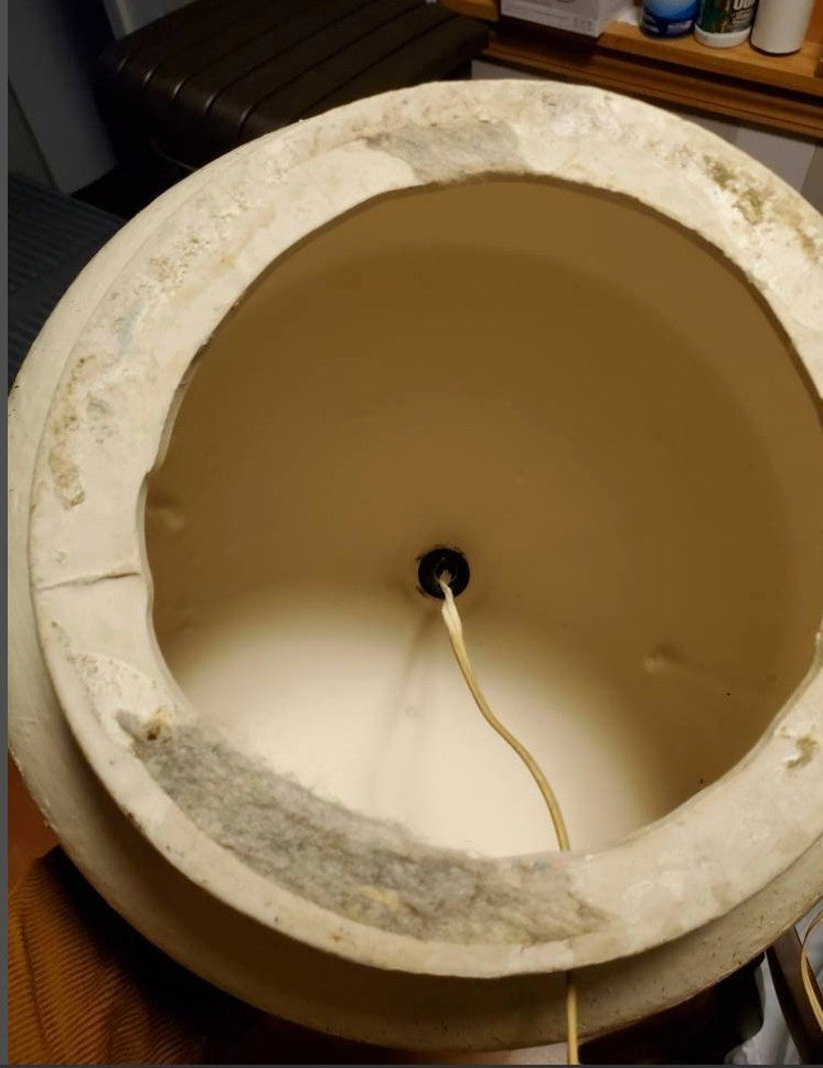 Mid Century Ceramic and Teak Lamp