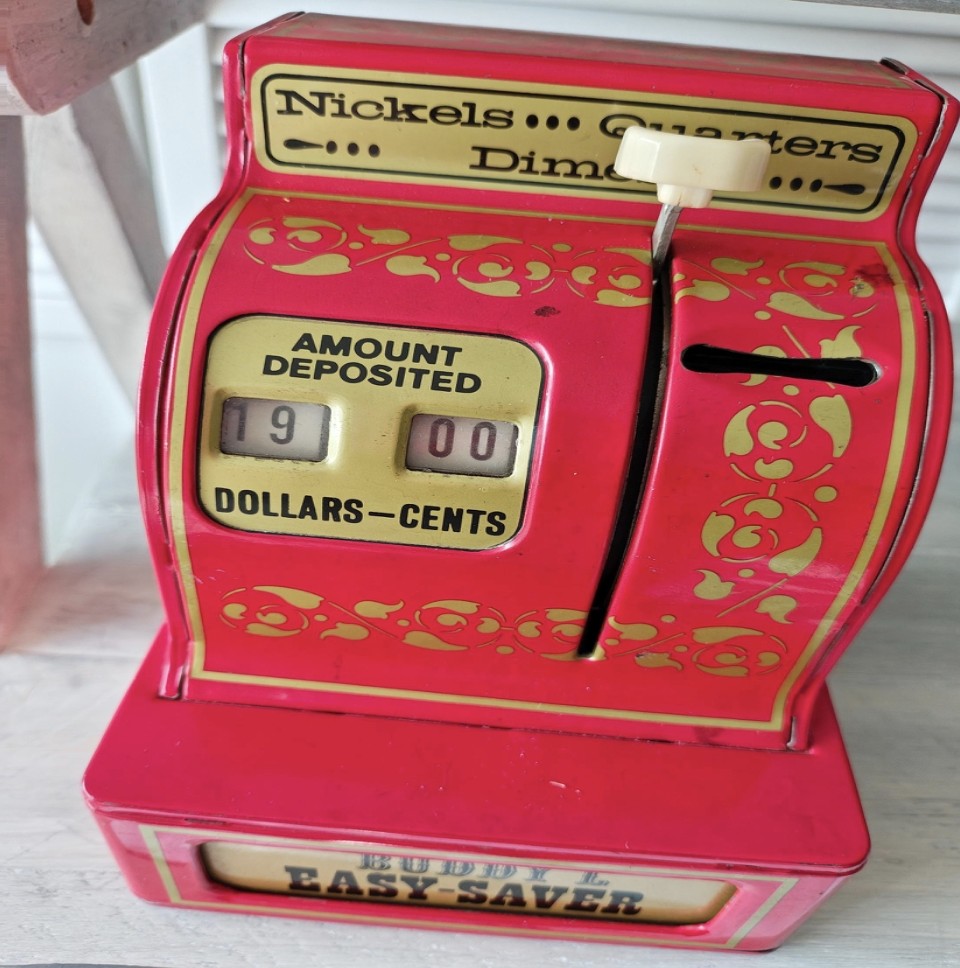 Coin Bank - Vintage Red Buddy L Metal Easy-Saver