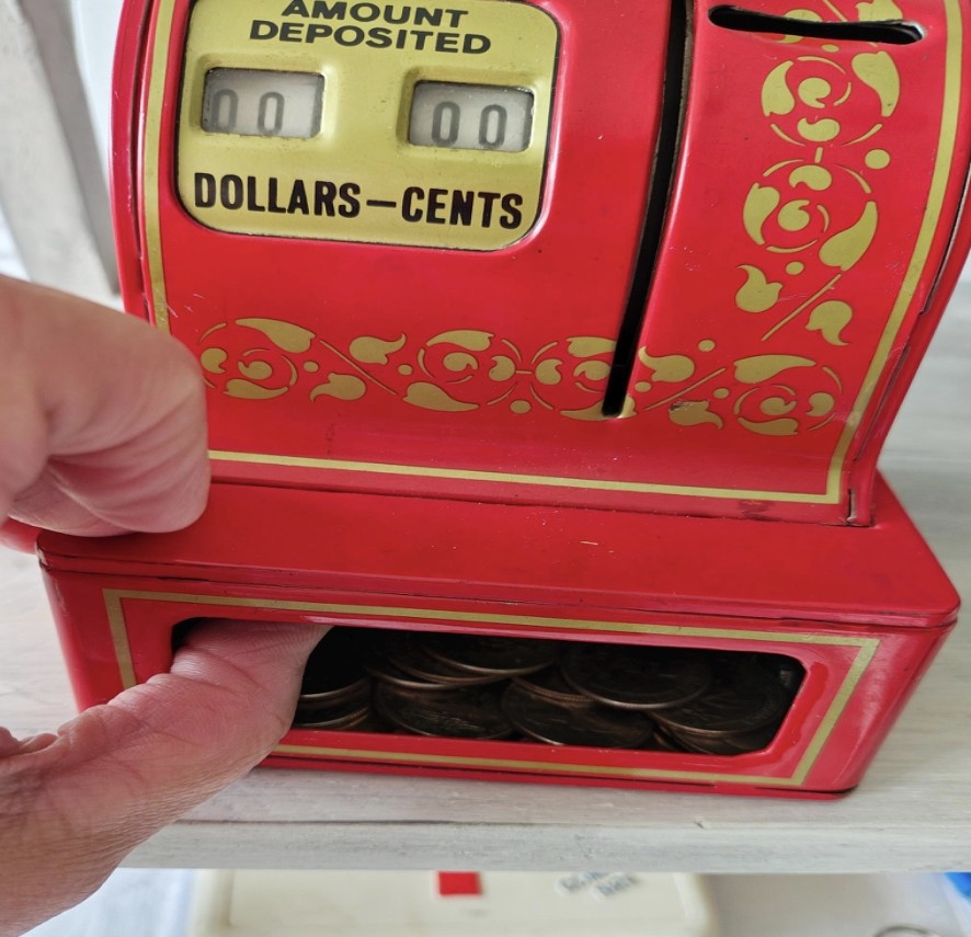 Coin Bank - Vintage Red Buddy L Metal Easy-Saver