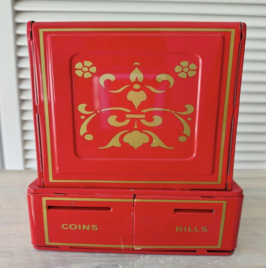 Coin Bank - Vintage Red Buddy L Metal Easy-Saver