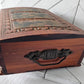 Carved Wood Leather Motif Jewelry Box