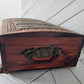 Carved Wood Leather Motif Jewelry Box