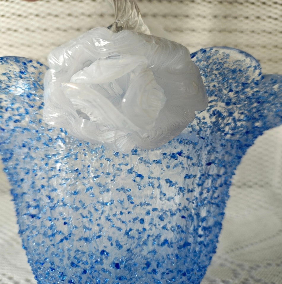 Fratelli Toso Art Glass Basket Vase