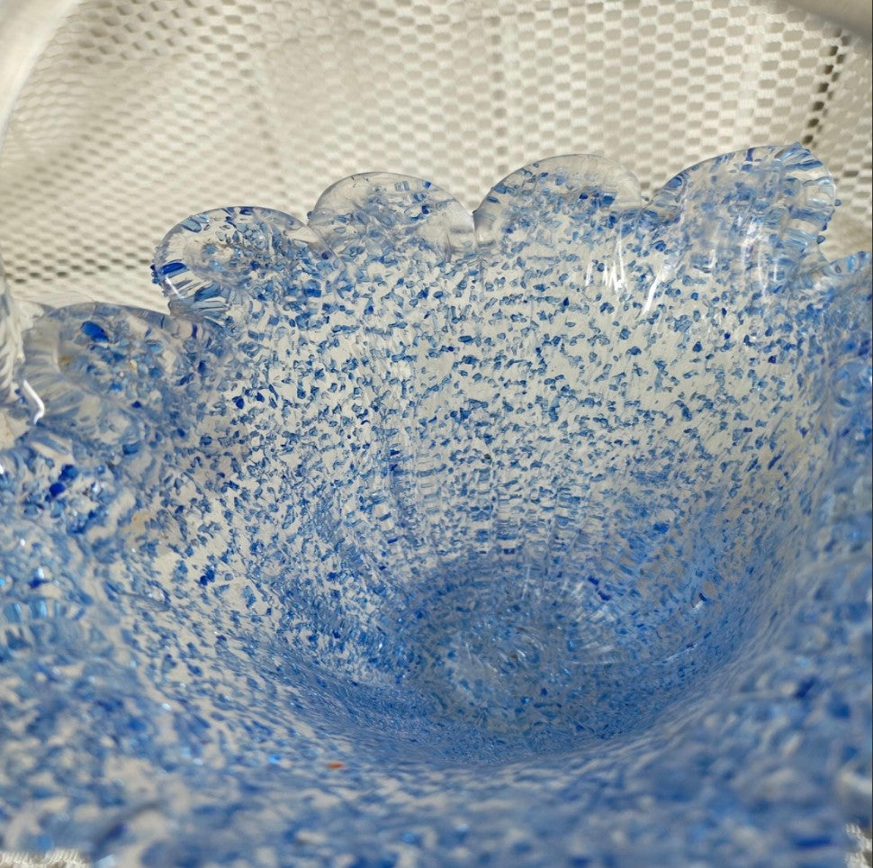 Fratelli Toso Art Glass Basket Vase