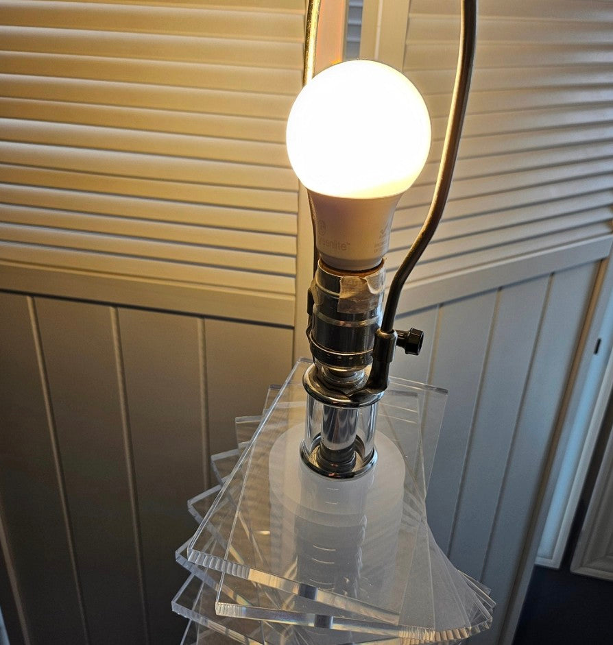 Vintage Helix Clear Lucite Table Lamp