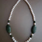 Pearls and Oval Jade Necklace