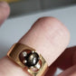 Art Deco Style Smoky Quartz Cabochon and Diamond Accent Ring 14K - Local Pick Up