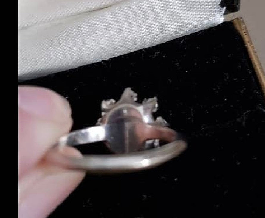 Vintage Estate Pearl and Halo Diamond Ring 18K - Local Pickup Only