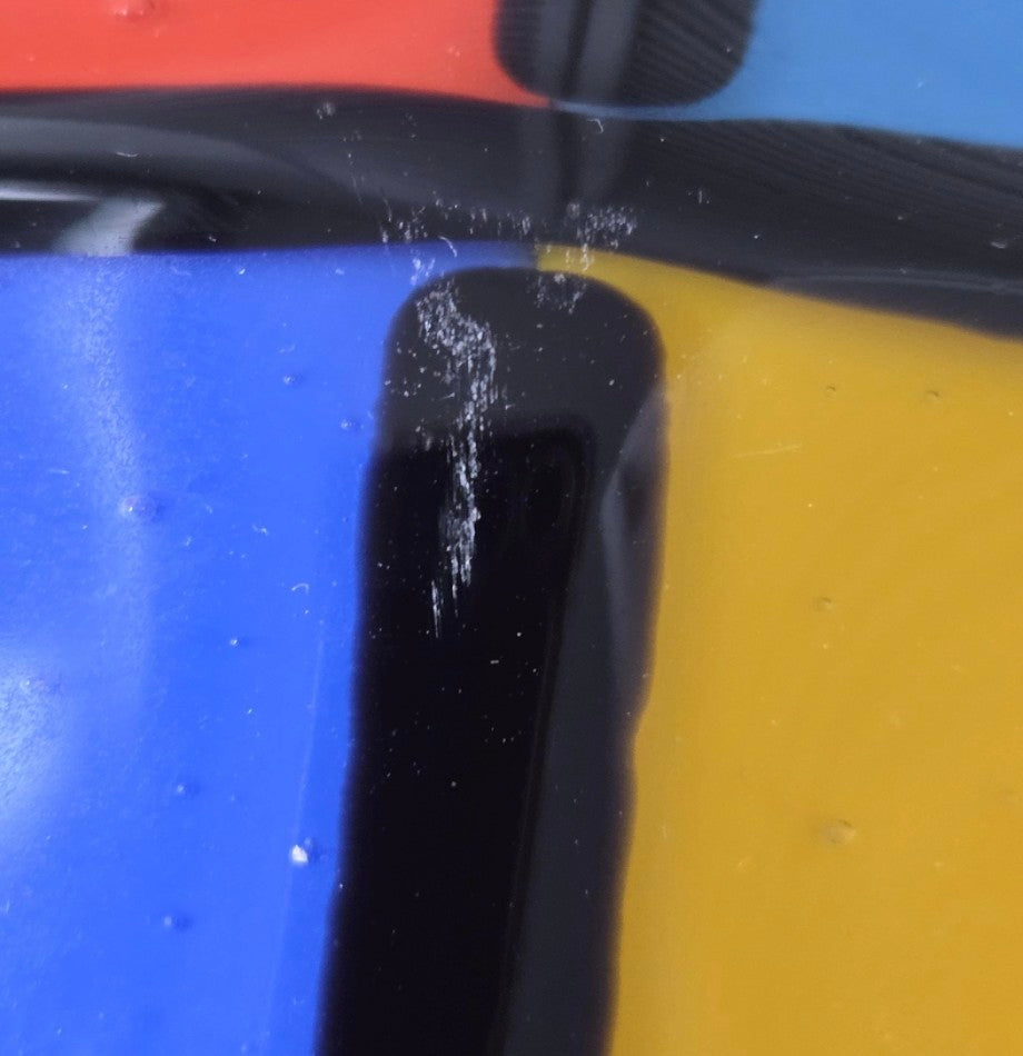 Fused Color Block Art Glass Dish