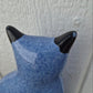 Ceramic Blue Speckled Cat Figurine