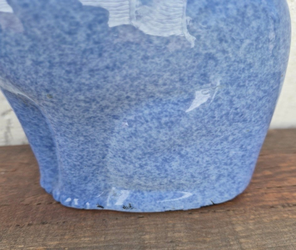 Ceramic Blue Speckled Cat Figurine