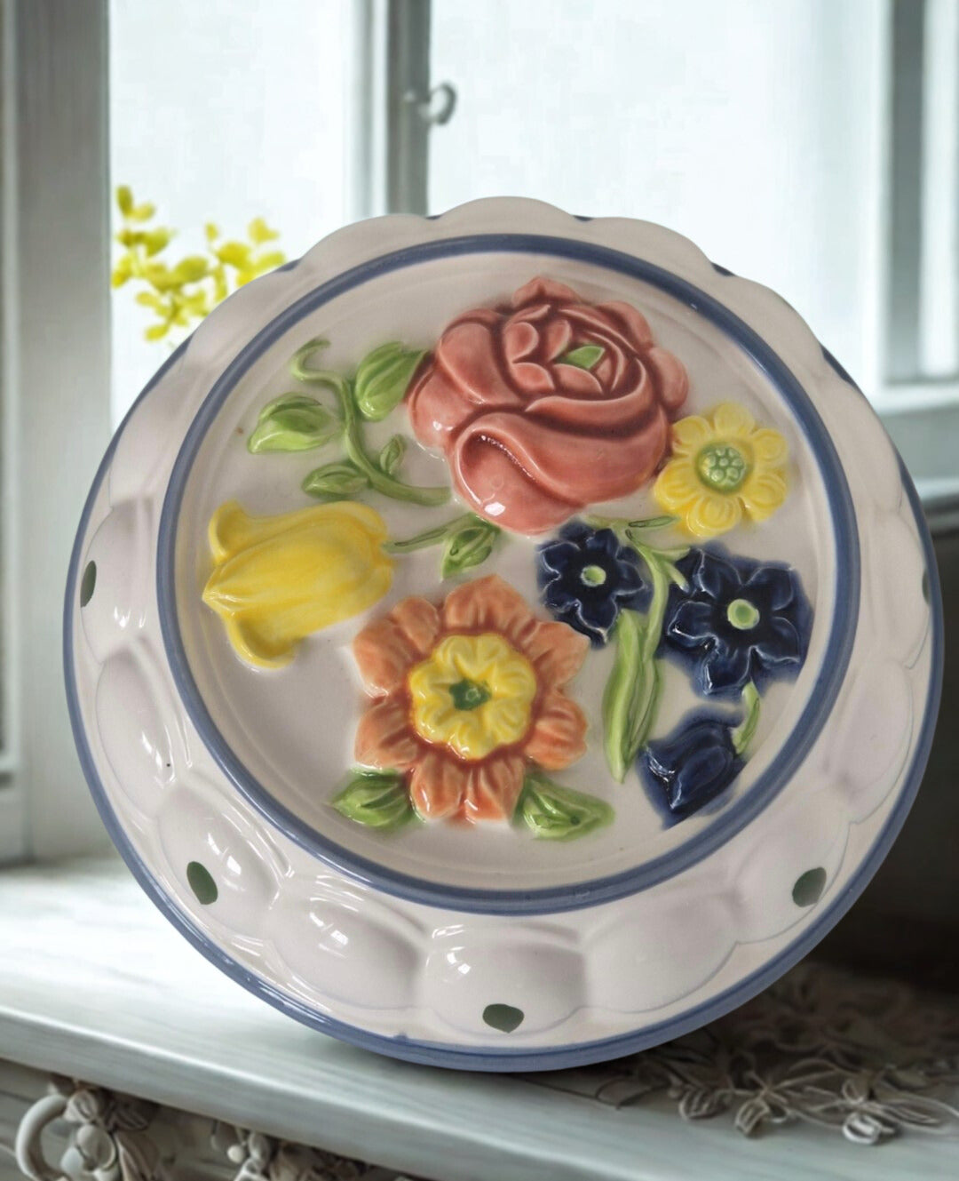 Ceramic Floral Wall Hanging