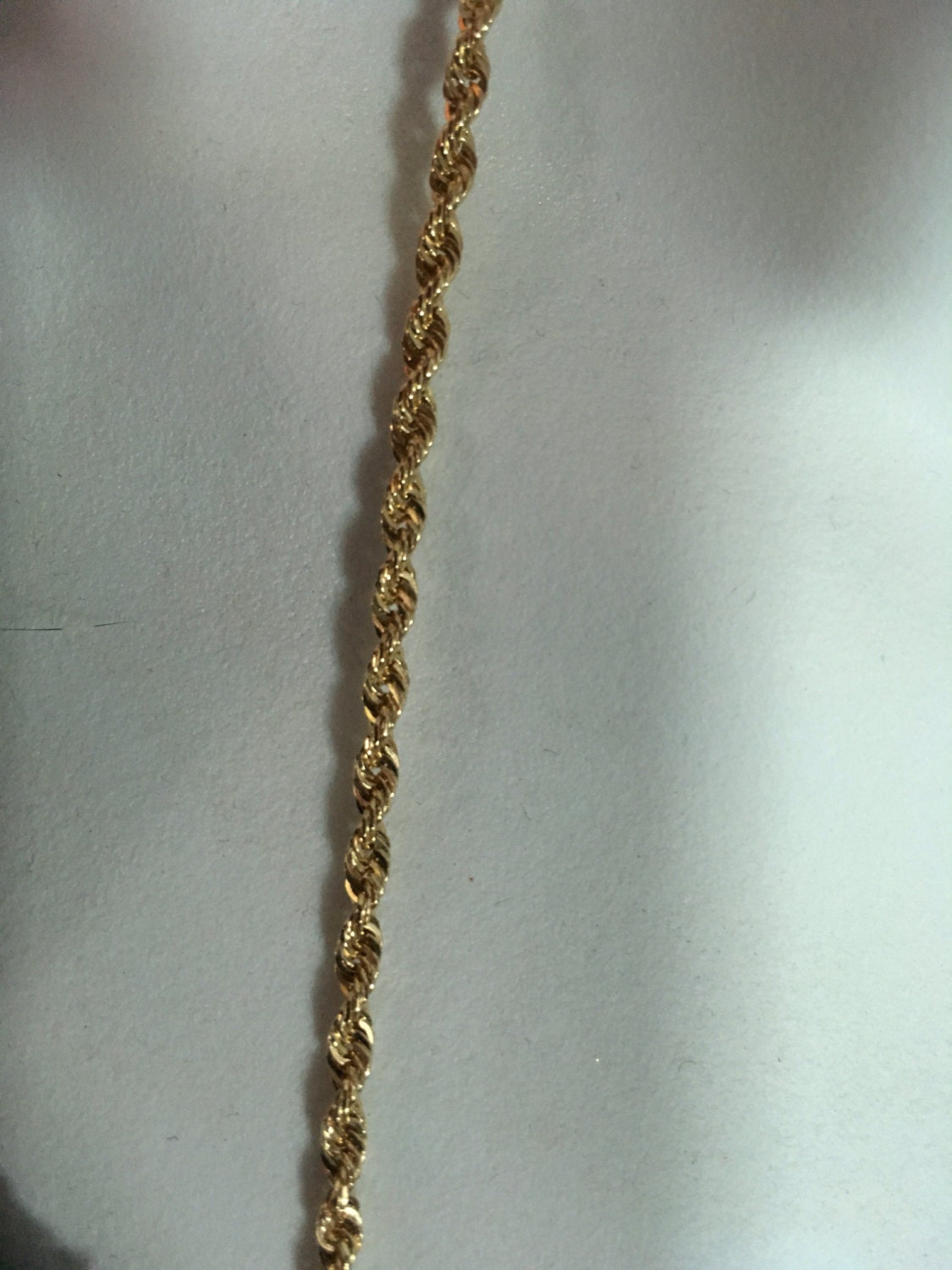 Estate 14K Yellow Gold Diamond Cut Rope Chain Necklace  *In-person pickup only*