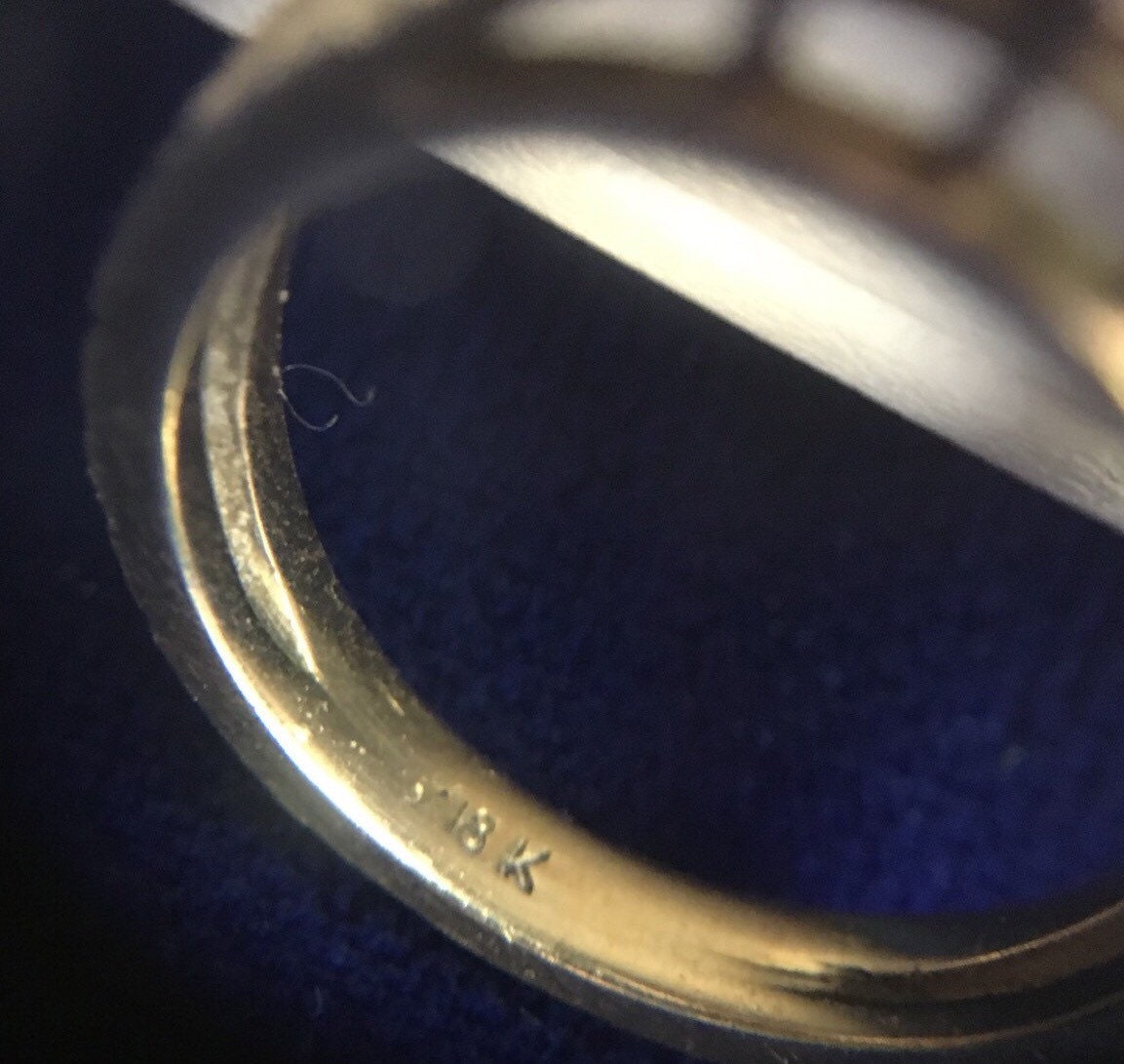 Vintage Estate 18K Yellow Gold Emerald and Diamond Cocktail Ring *In-person Pickup Only*