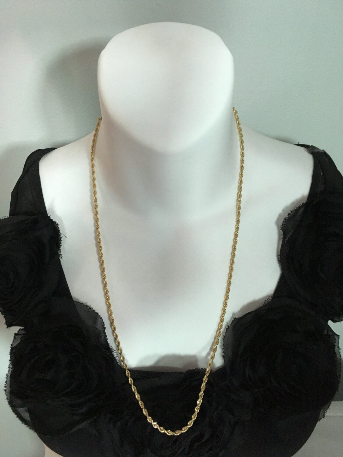 Estate 14K Yellow Gold Diamond Cut Rope Chain Necklace  *In-person pickup only*