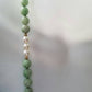 Vintage Jade and Pearl Necklace with 14K Yellow Gold Spacer Beads