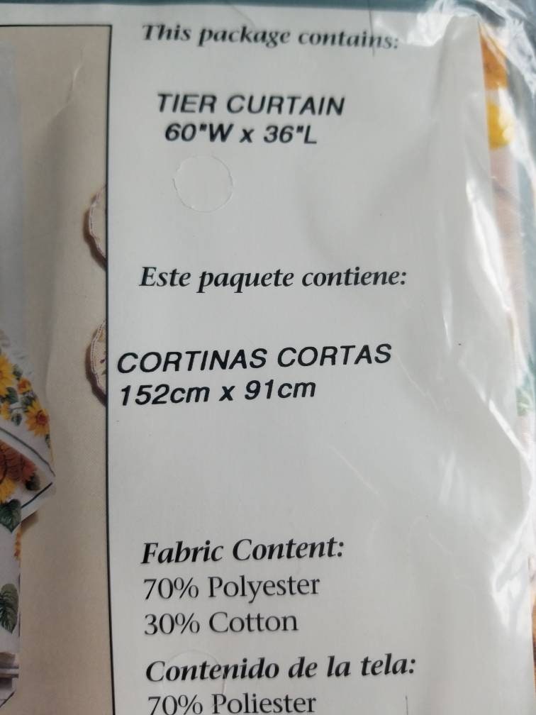 Vintage Aberdeen Sunflower Tier Curtain