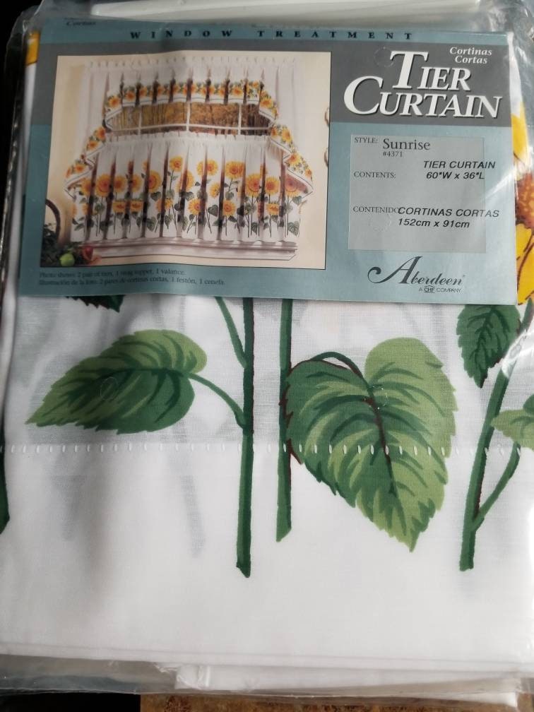 Vintage Aberdeen Sunflower Tier Curtain