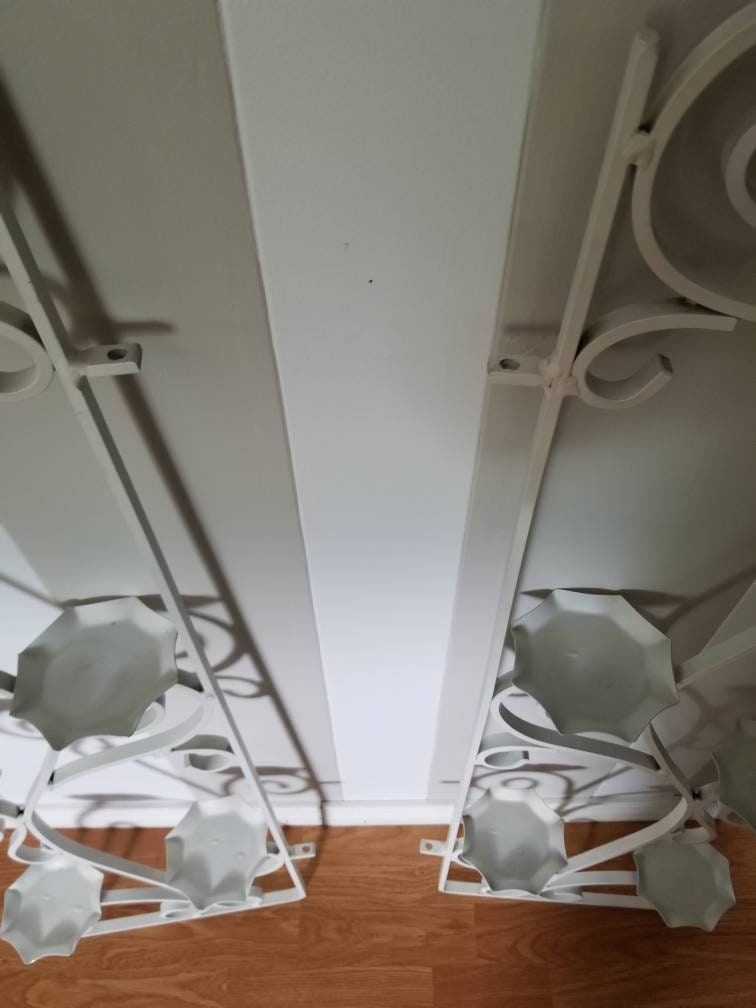 Vintage White Shutter-like Candle Sconces