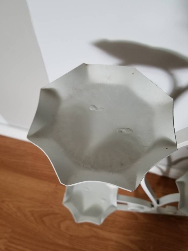 Vintage White Shutter-like Candle Sconces