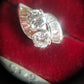 Vintage Old Mine Cut Dual Diamond Cocktail Ring