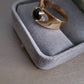 Art Deco Style Smoky Quartz Cabochon and Diamond Accent Ring 14K - Local Pick Up