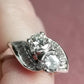 Vintage Old Mine Cut Dual Diamond Cocktail Ring