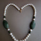 Pearls and Oval Jade Necklace