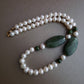 Pearls and Oval Jade Necklace