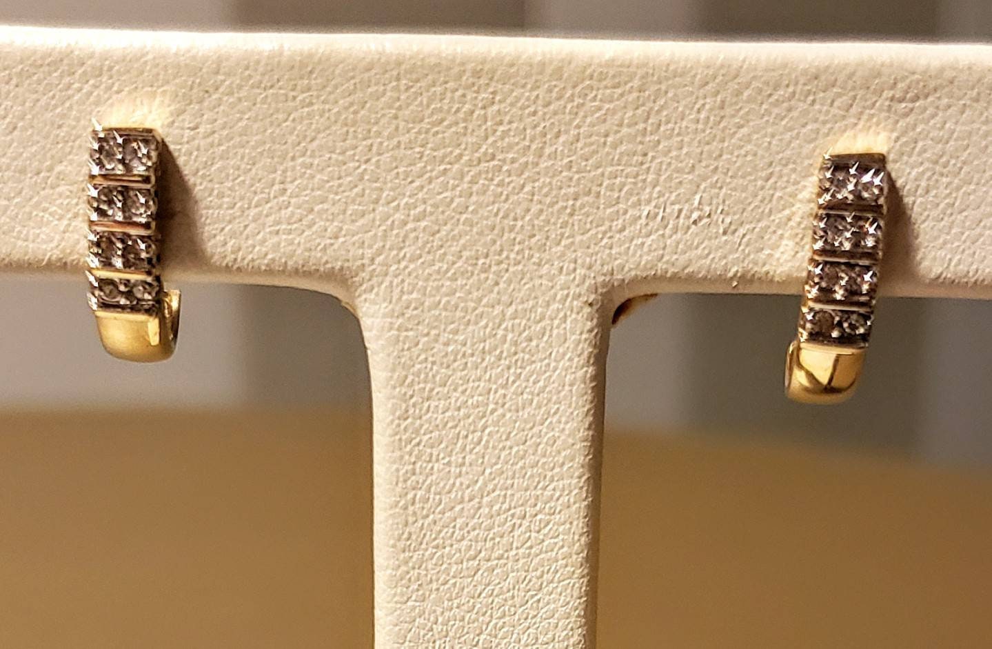 Vintage Estate Diamond Accent Cuff Earrings 14K