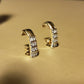 Vintage Estate Diamond Accent Cuff Earrings 14K