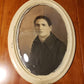 Antique Portrait in Oval Bubble Glass Frame
