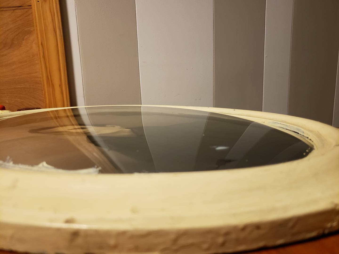 Antique Portrait in Oval Bubble Glass Frame