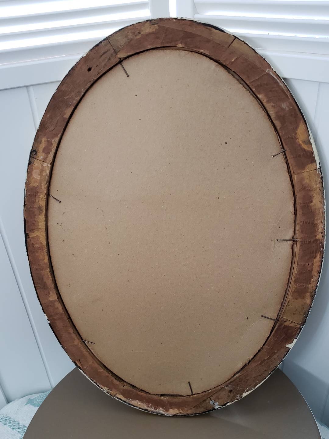 Antique Portrait in Oval Bubble Glass Frame