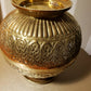Vintage Ornate Brass Bulbous Floral Motif Vase