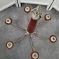 Mid Century Wood Pewter Chandelier
